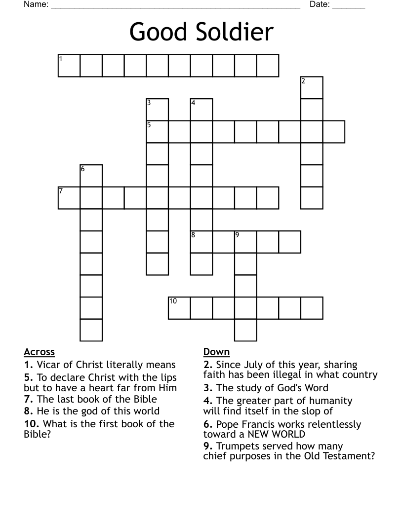  Good Soldier  Crossword