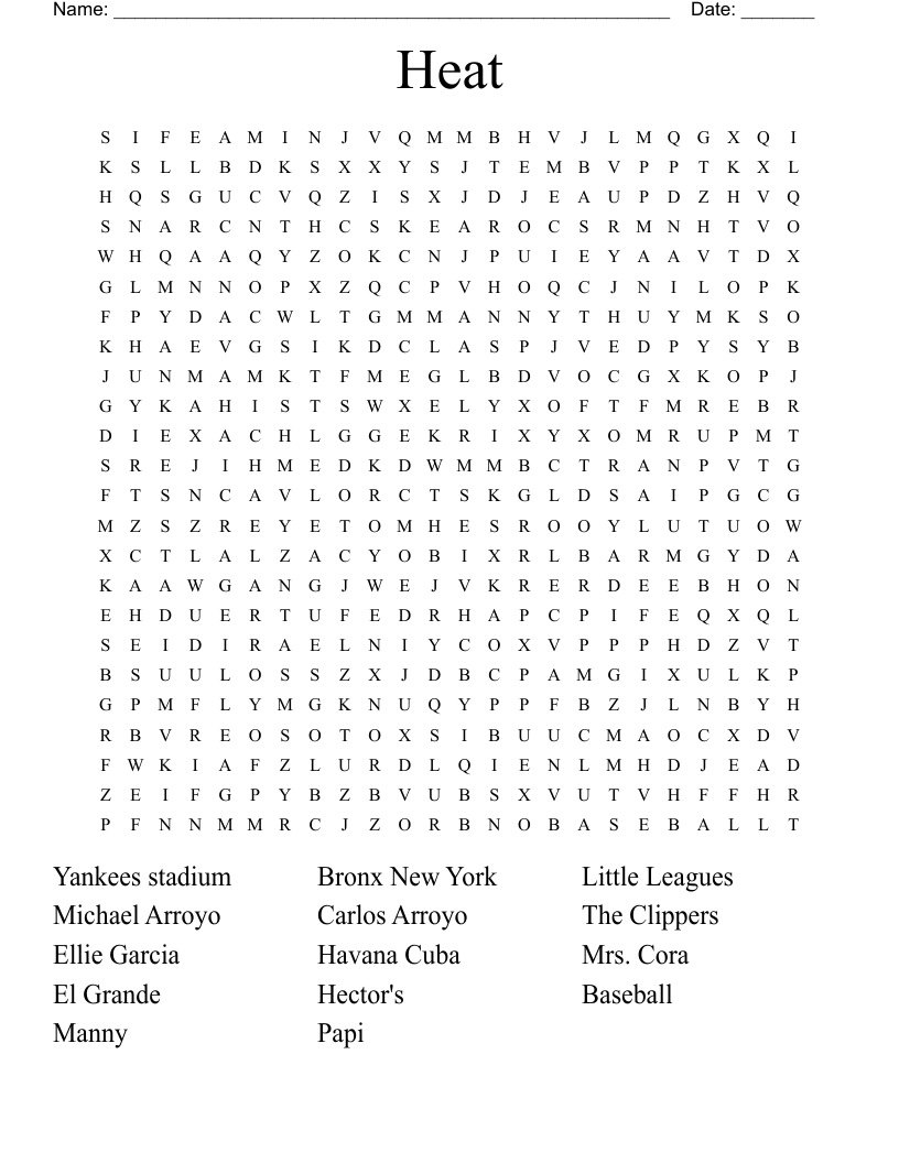  Heat  Word Search