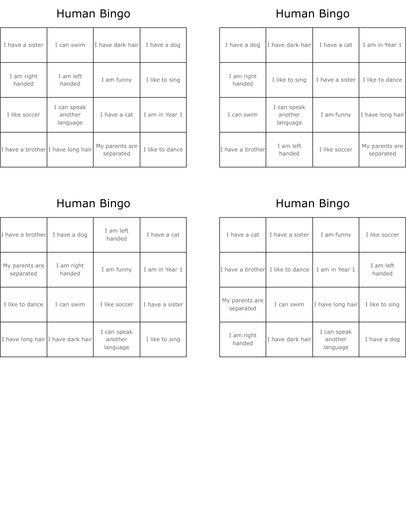 Human Bingo
