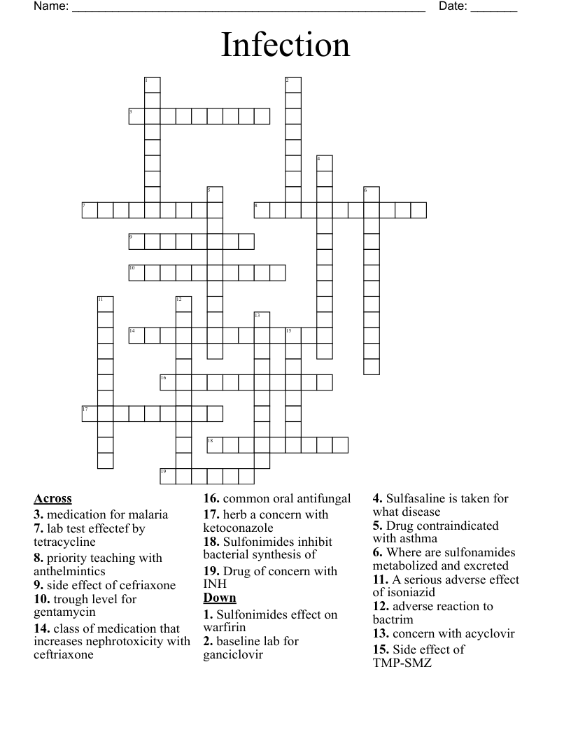  Infection Crossword