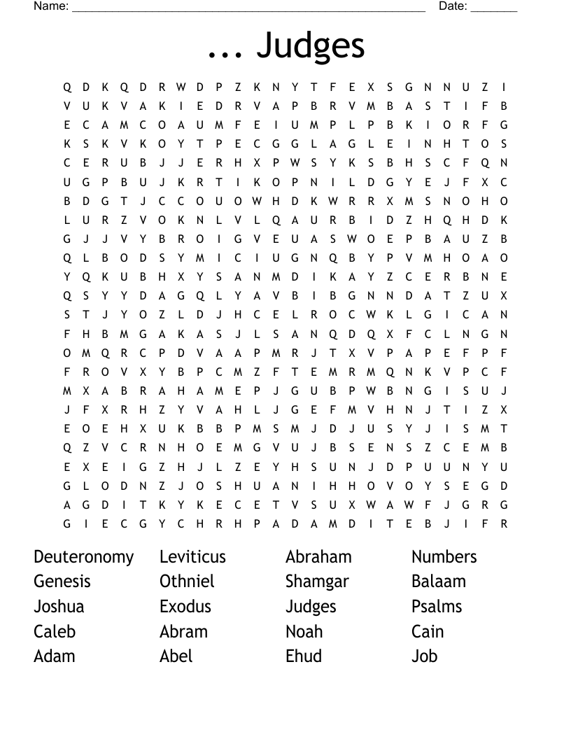 ... Judges Word Search