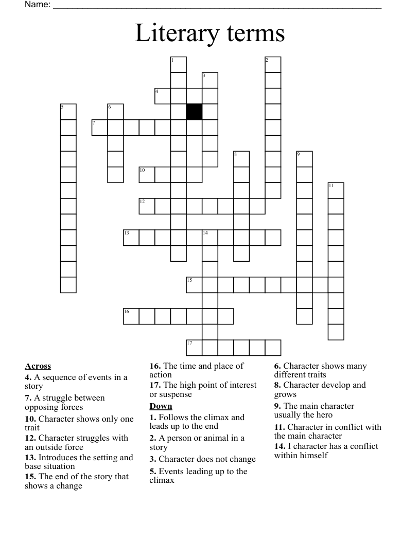  Literary terms Crossword