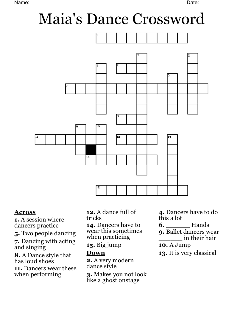  Maia's Dance Crossword 