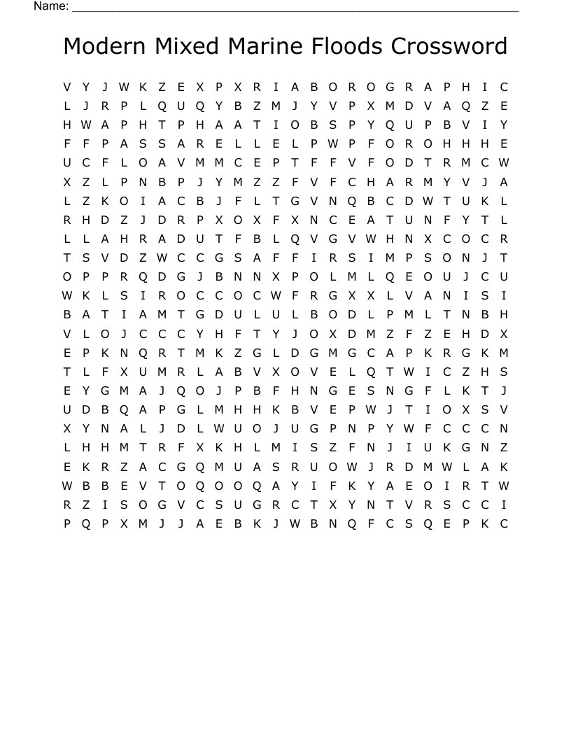  Modern Mixed Marine Floods Crossword Word Search