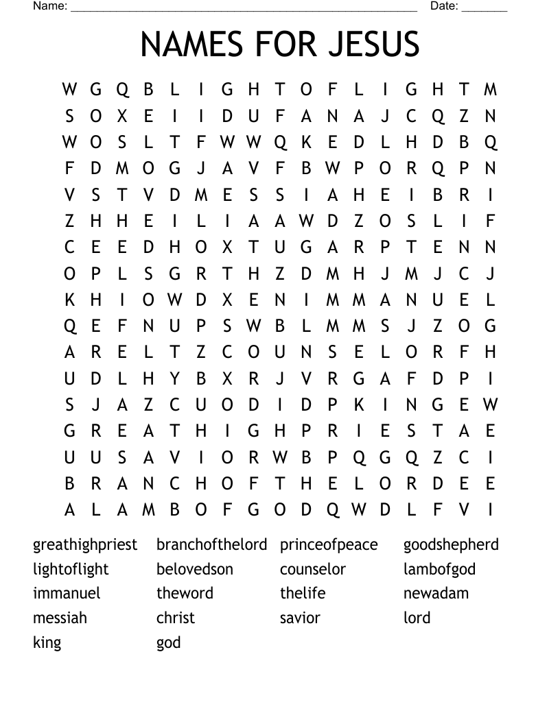  NAMES FOR JESUS