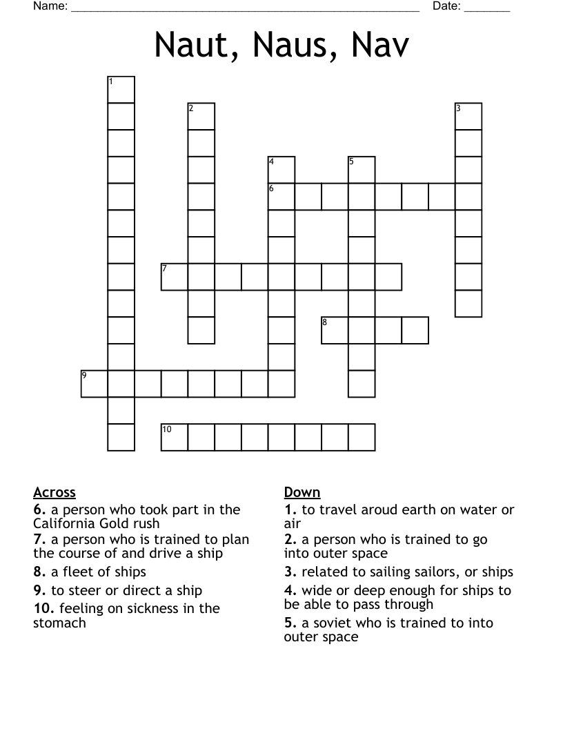 Naut, Naus, Nav Crossword