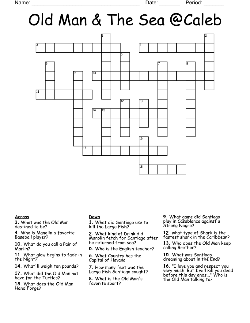  Old Man & The Sea @Caleb Crossword