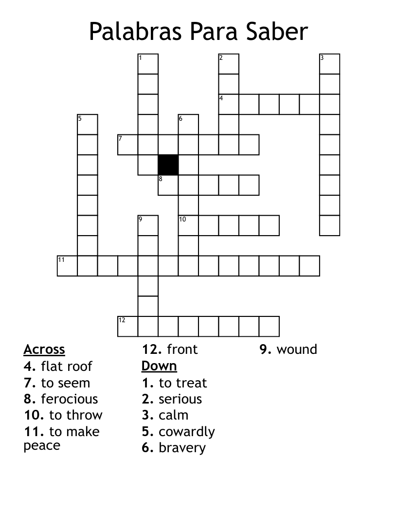  Palabras Para Saber Crossword