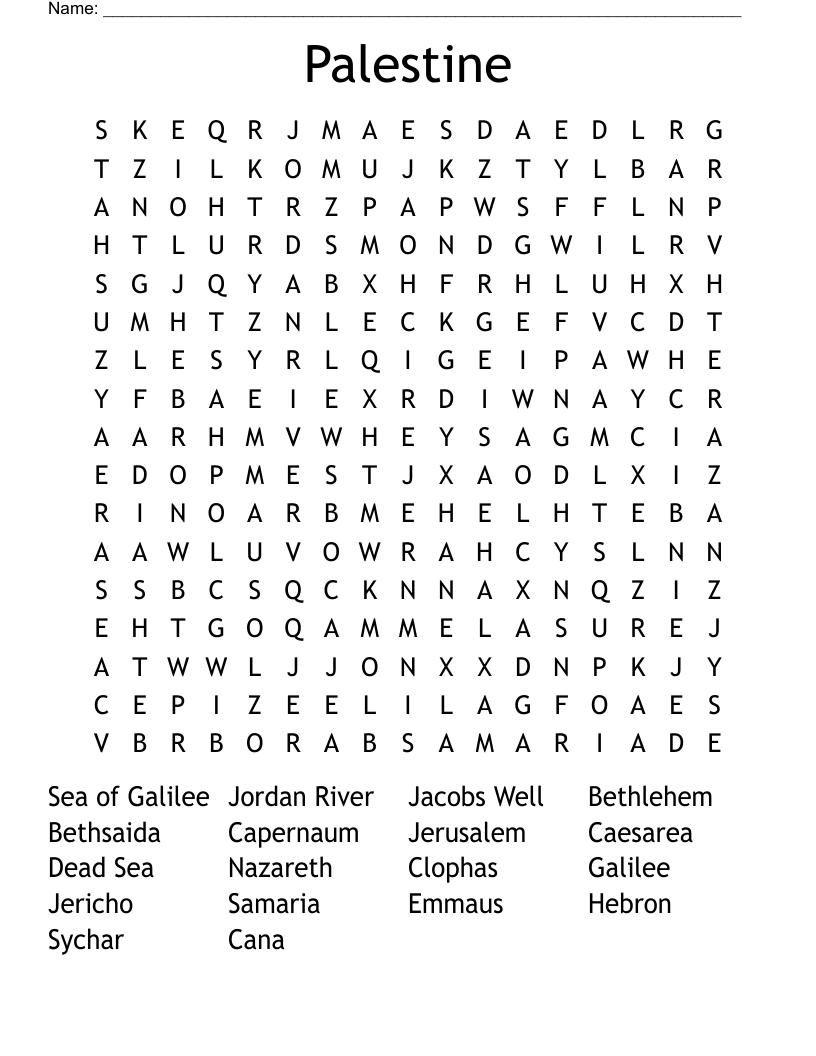  Palestine Word Search