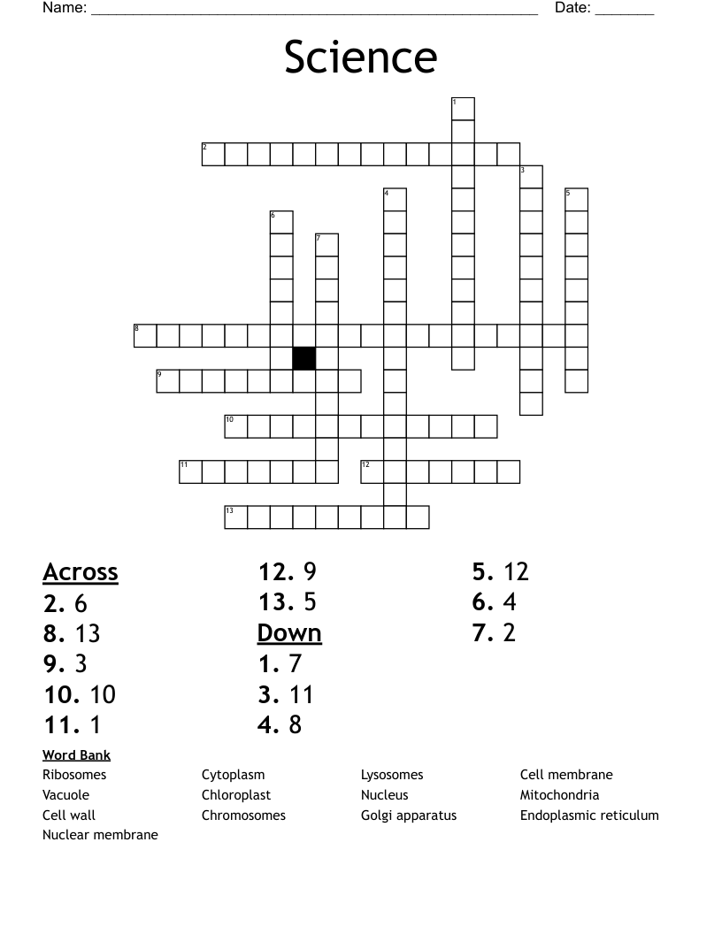  Science  Crossword