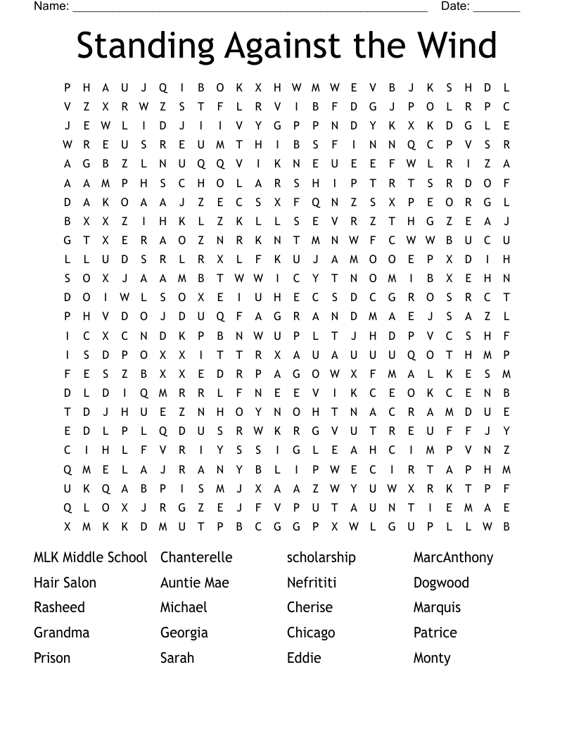  Standing Against the Wind  Word Search