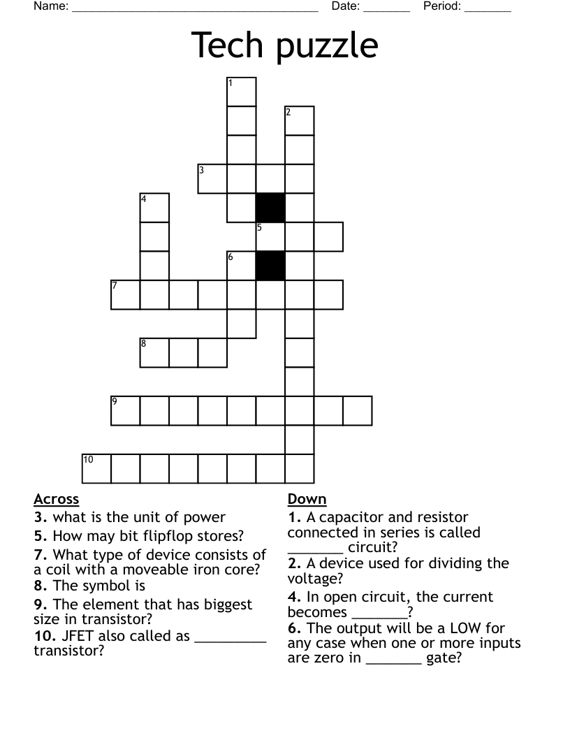  Tech puzzle Crossword