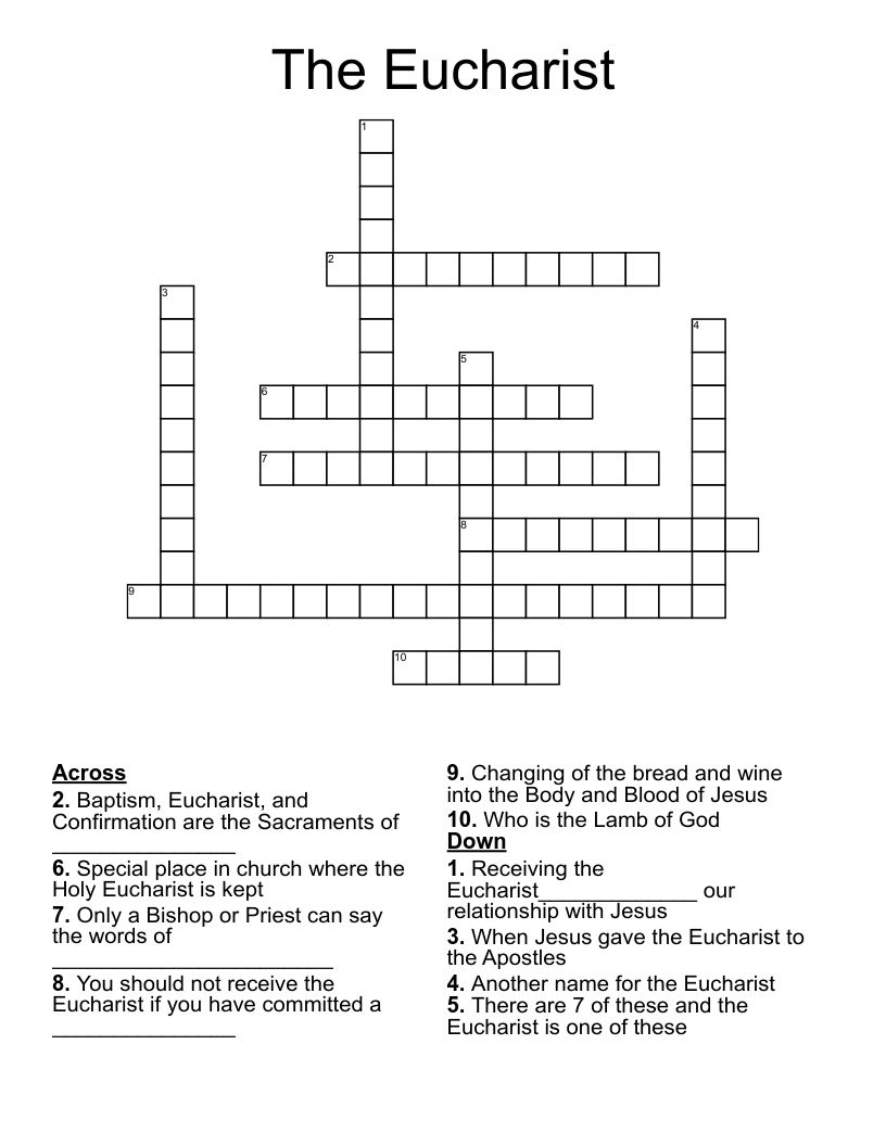  The Eucharist Crossword