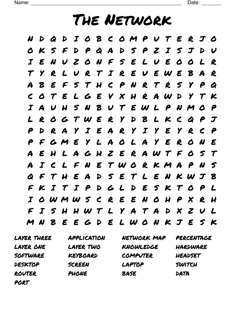  The Network  Word Search