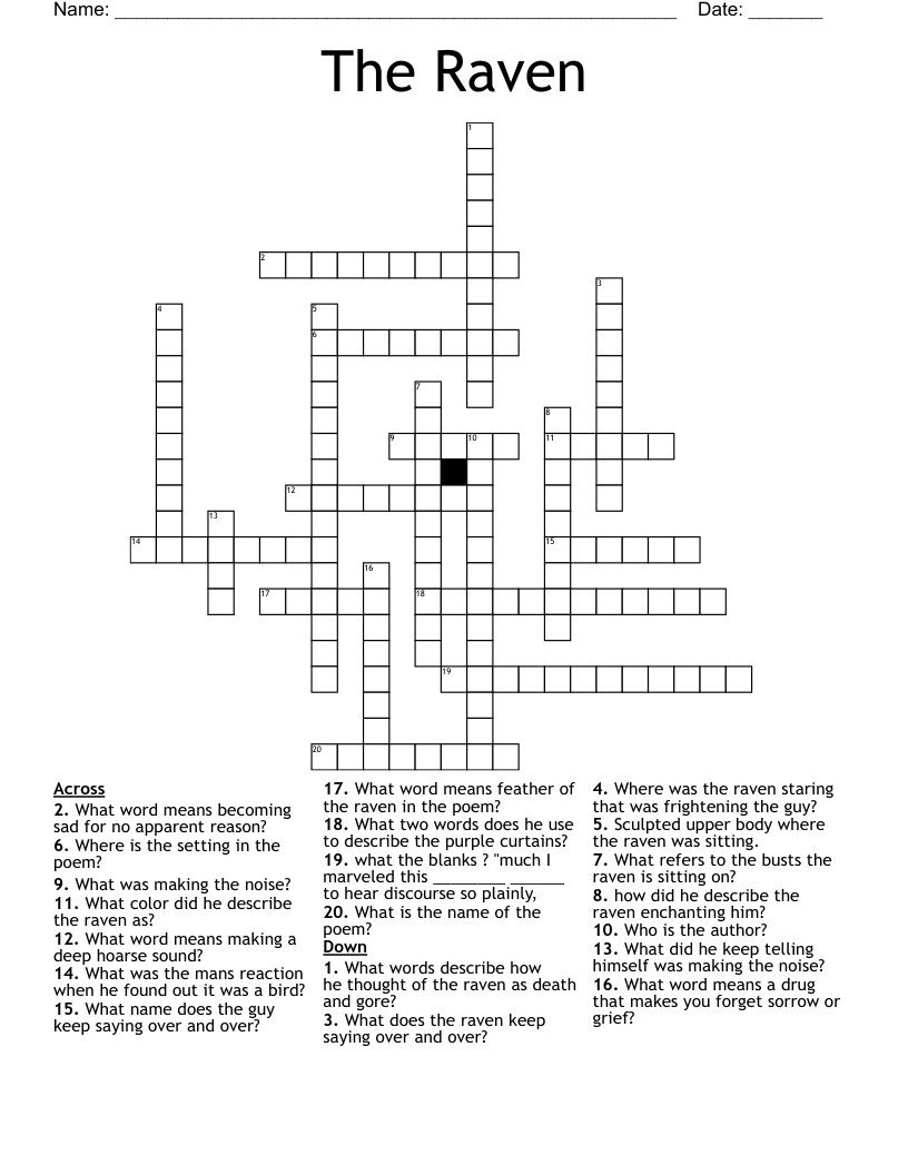  The Raven Crossword