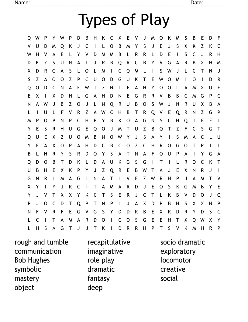  Types of Play Word Search