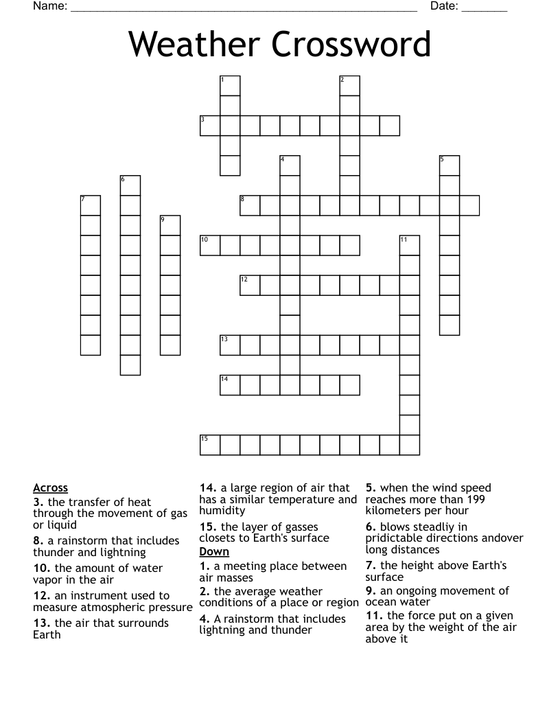  Weather Crossword