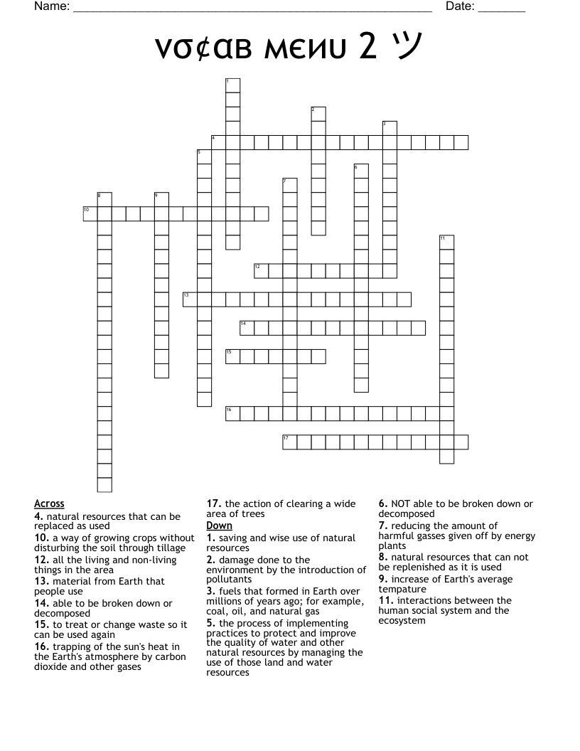 νσ¢αв мєиυ 2 ツ Crossword