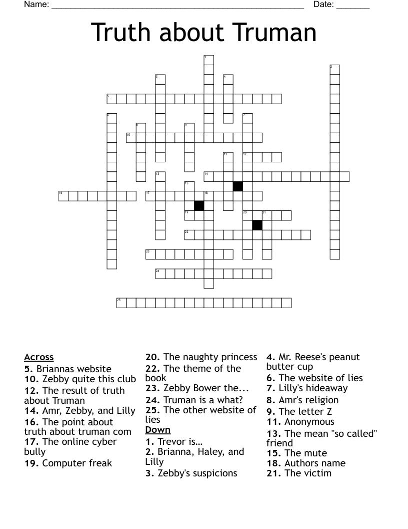   Truth about Truman  Crossword