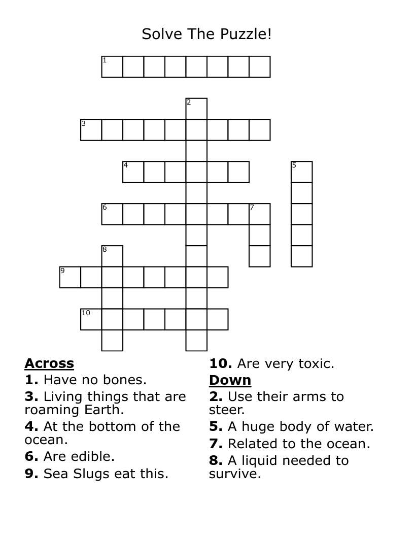                                       Solve The Puzzle! Crossword