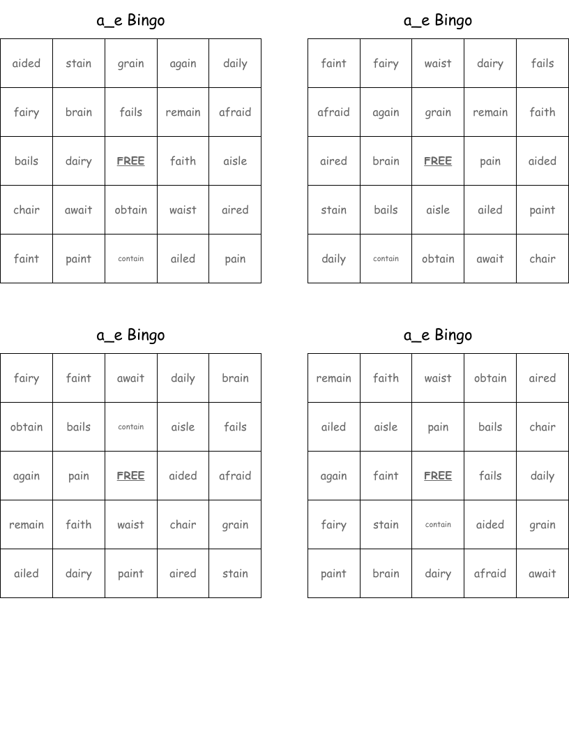  a_e Bingo