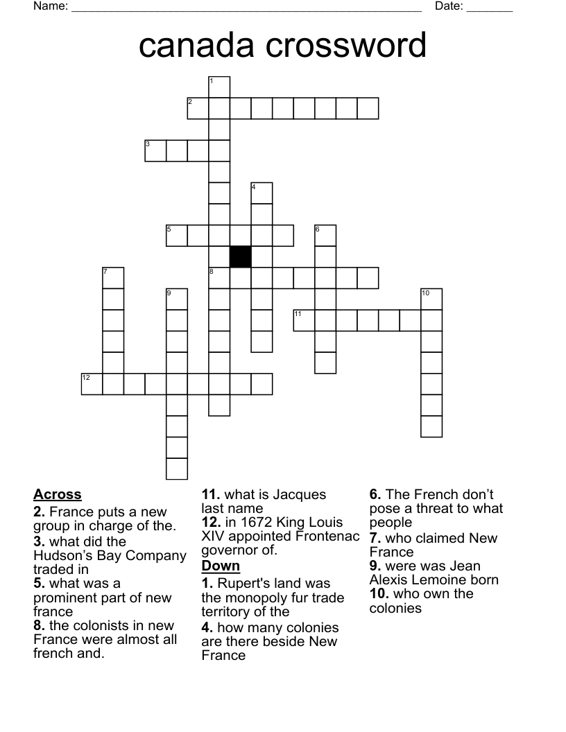  canada crossword