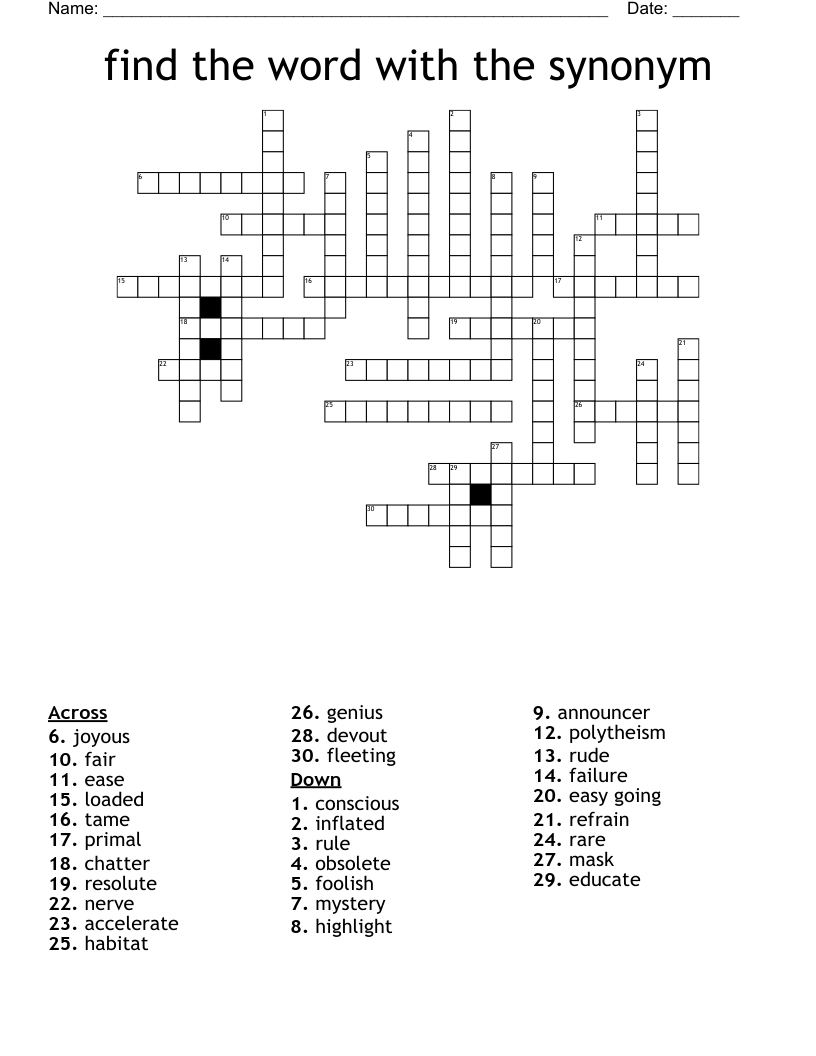  find the word with the synonym  