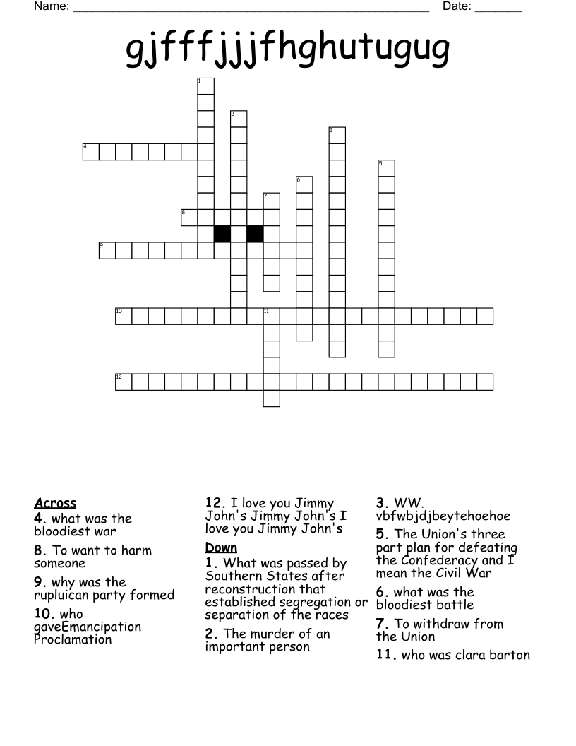  gjfffjjjfhghutugug Crossword
