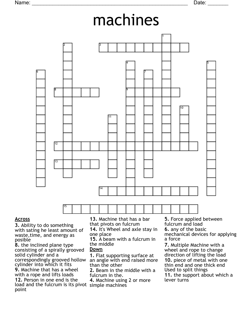  machines  Crossword