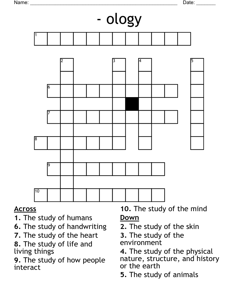 - ology Crossword