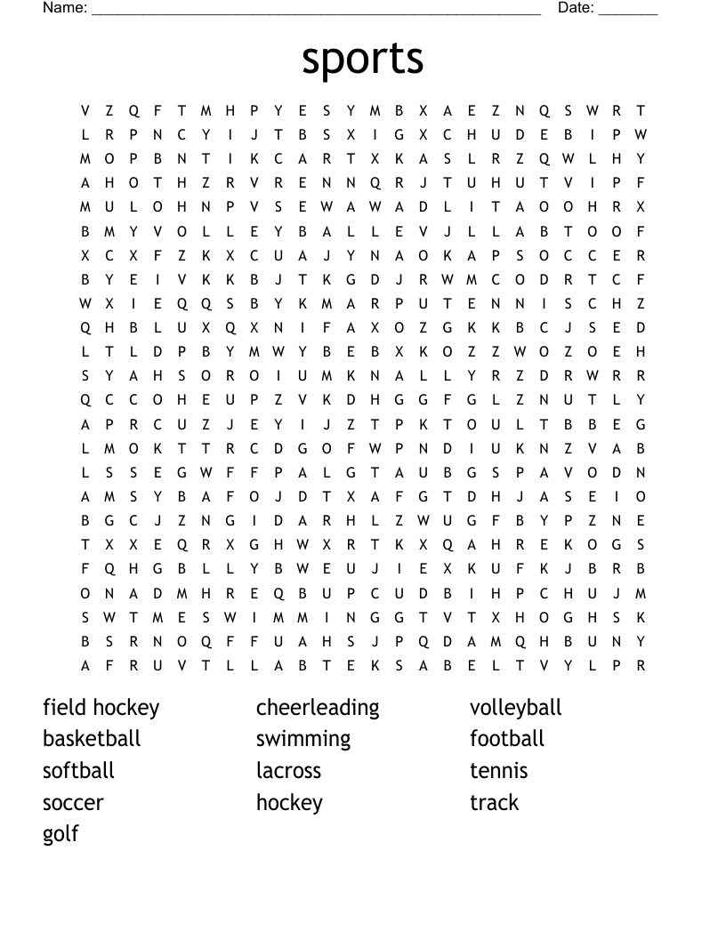  sports Word Search