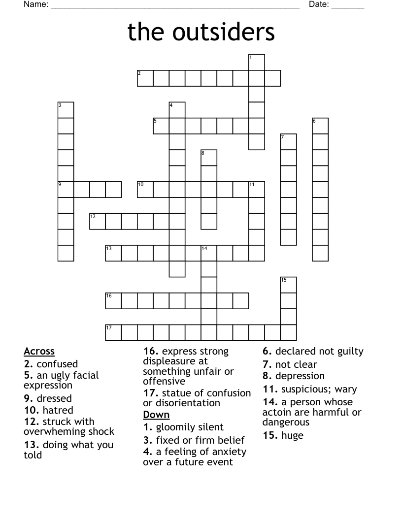  the outsiders Crossword
