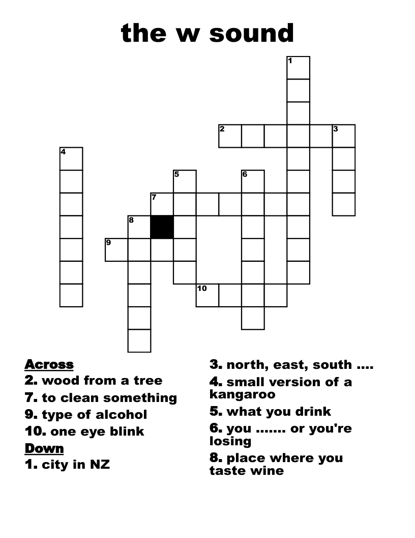  the w sound Crossword