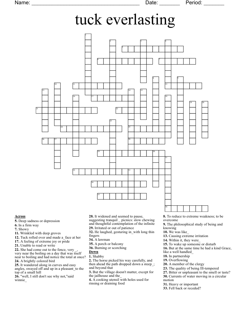  tuck everlasting Crossword