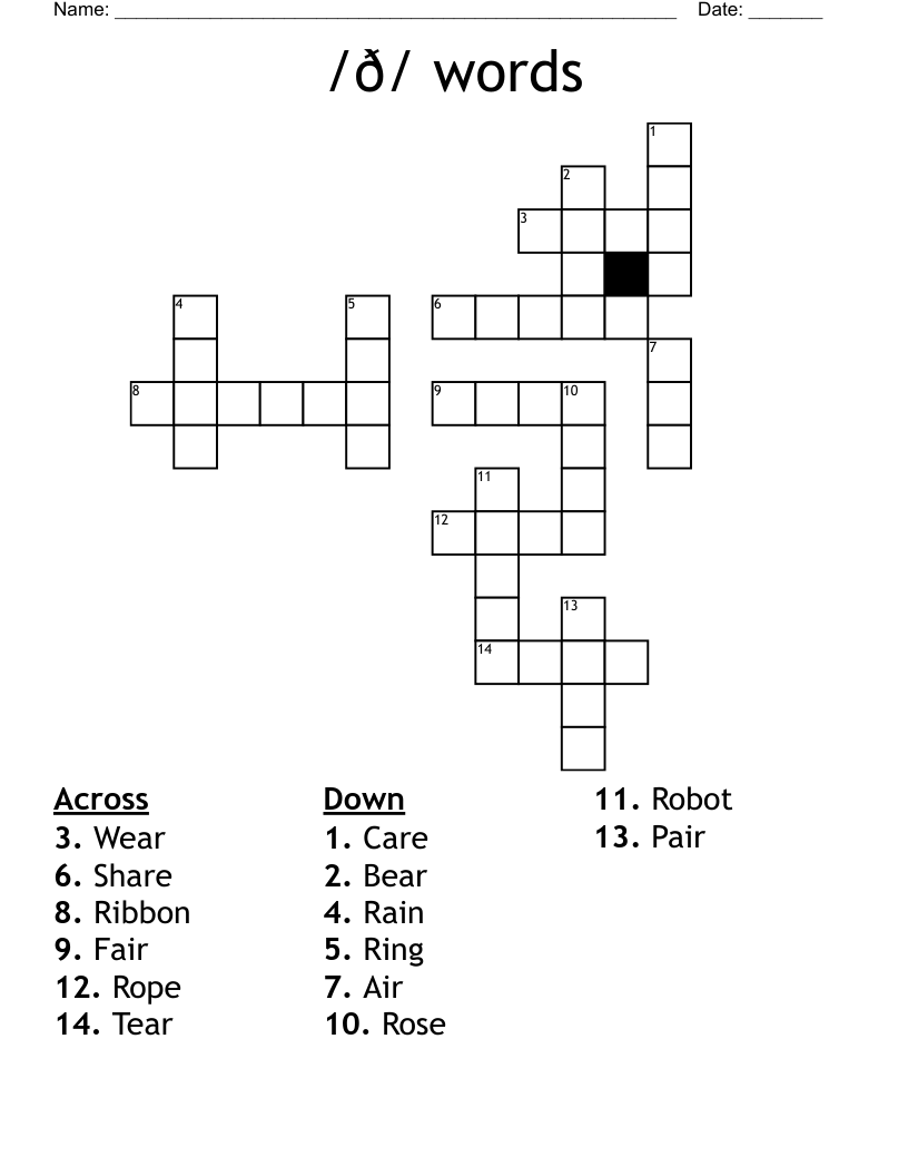 /ð/ words Crossword