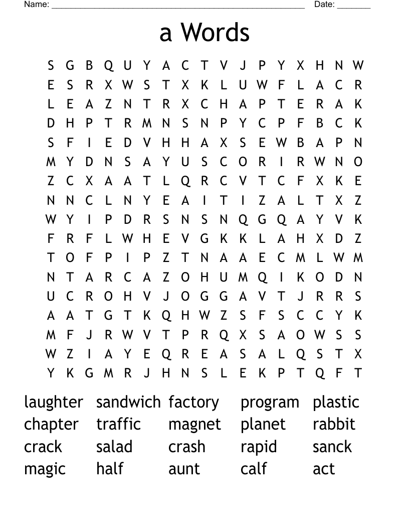 a Words Word Search
