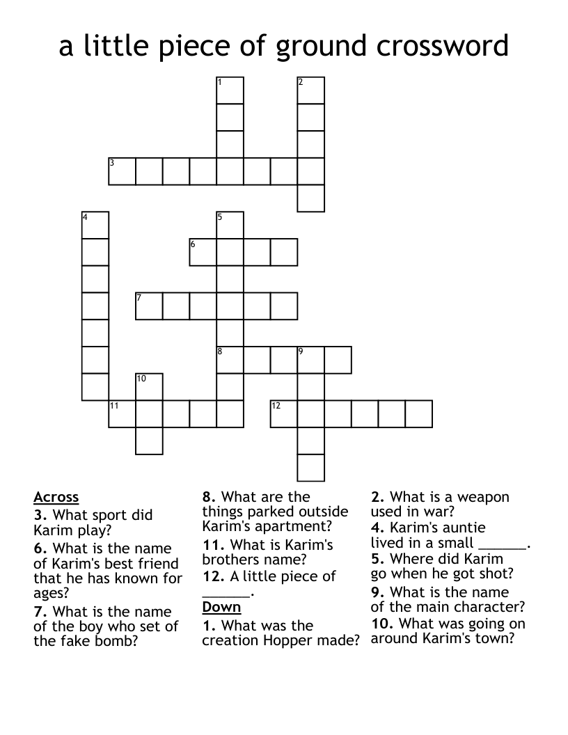 a little piece of ground crossword