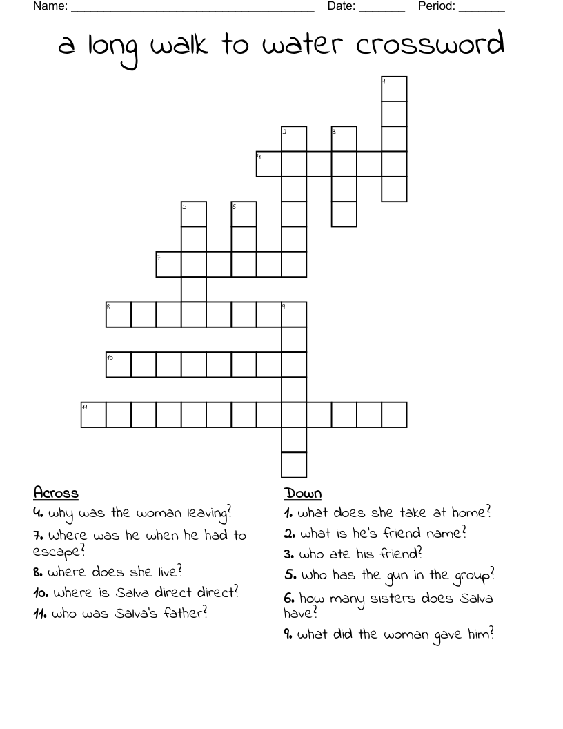 a long walk to water crossword