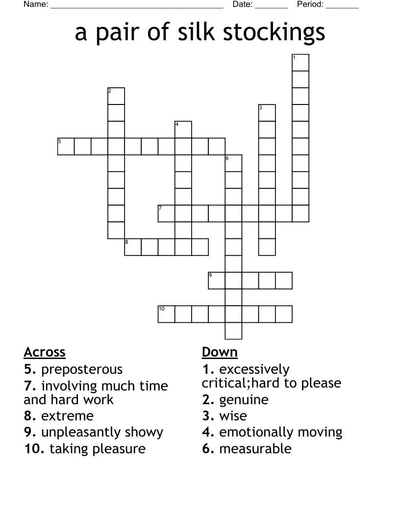 a pair of silk stockings Crossword