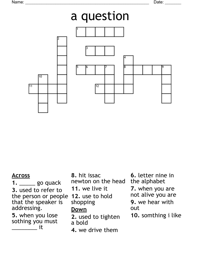 a question  Crossword