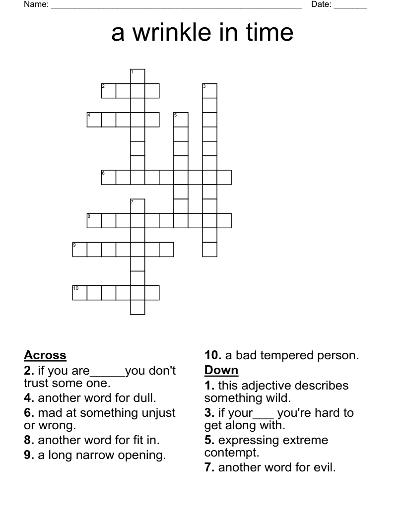 a wrinkle in time Crossword