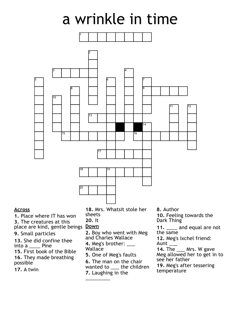 a wrinkle in time  Crossword