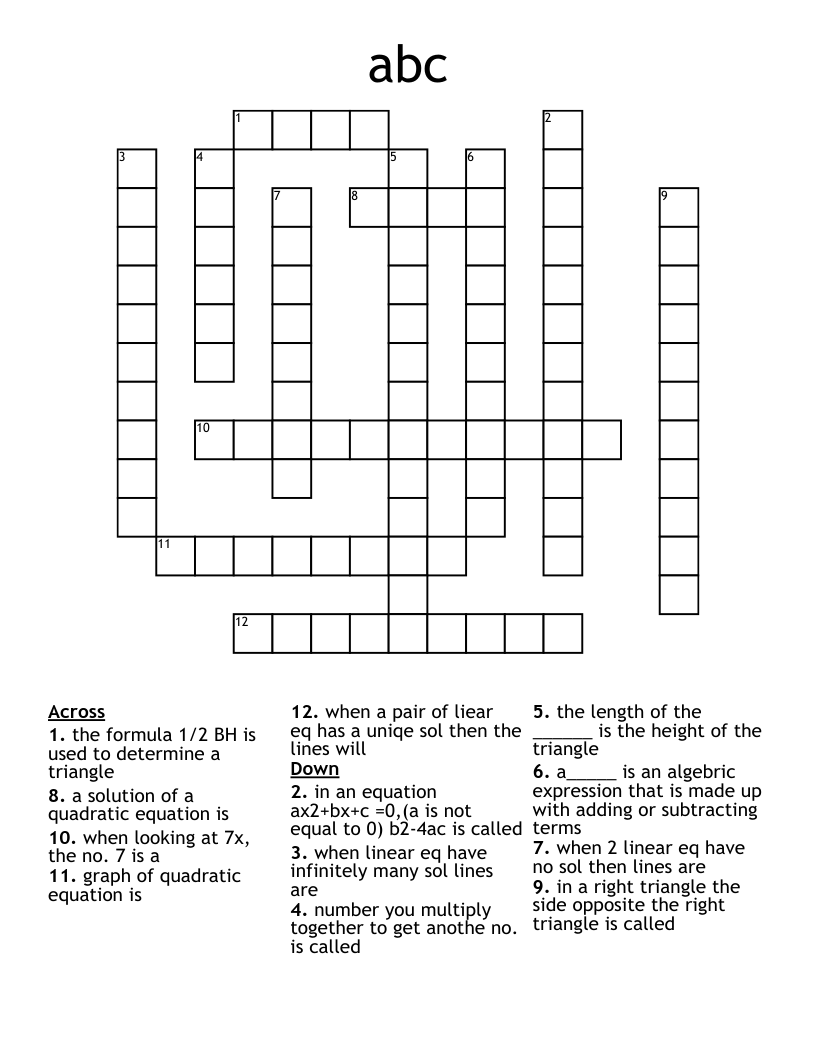 abc Crossword