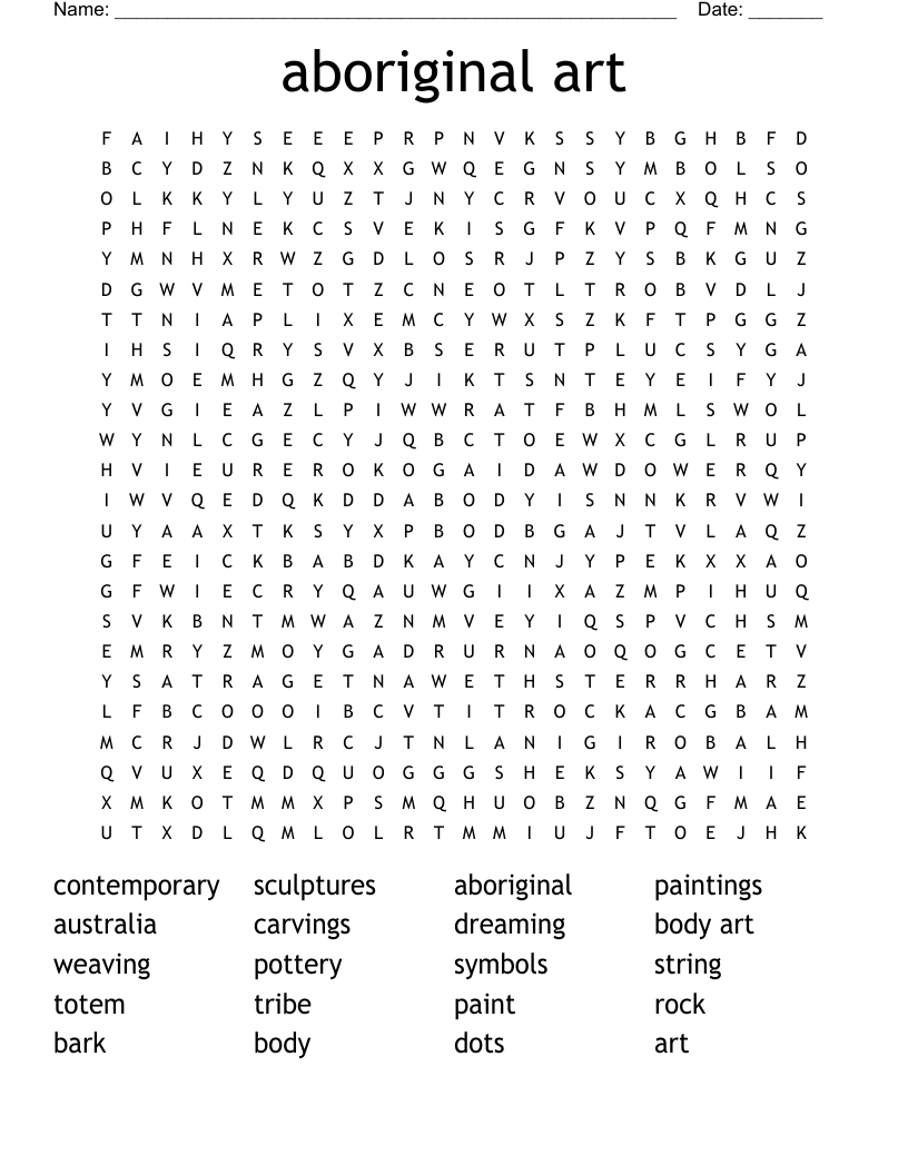 aboriginal art Word Search