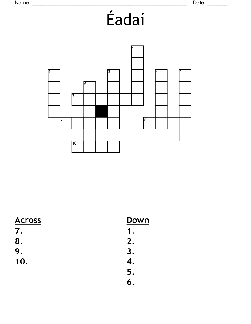 Éadaí Crossword