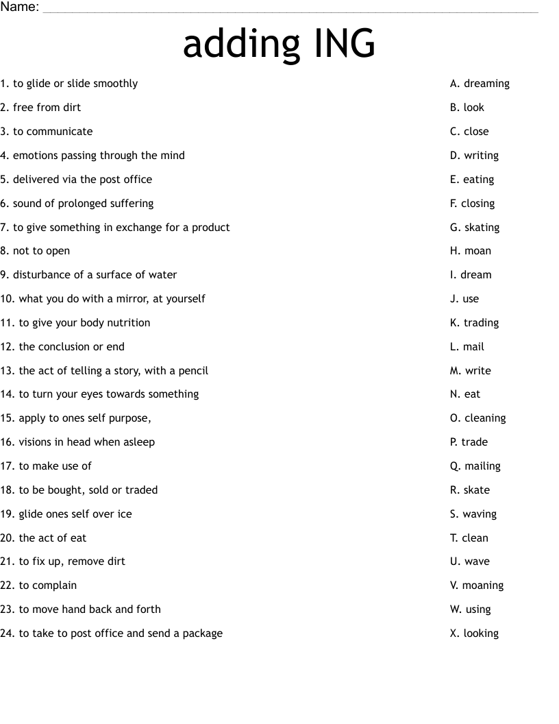 adding ING Worksheet