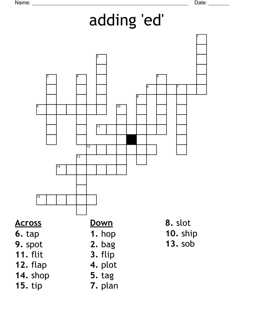 adding 'ed' Crossword