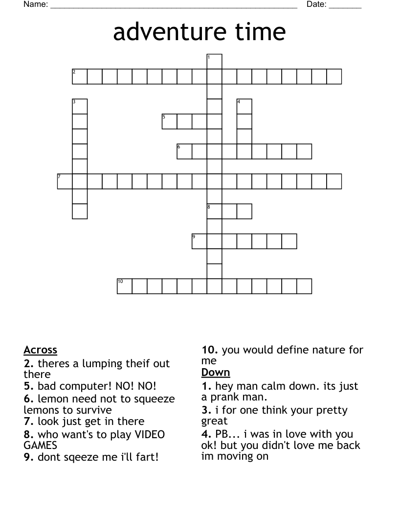 adventure time Crossword