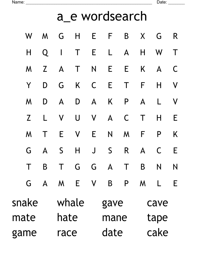 a_e wordsearch