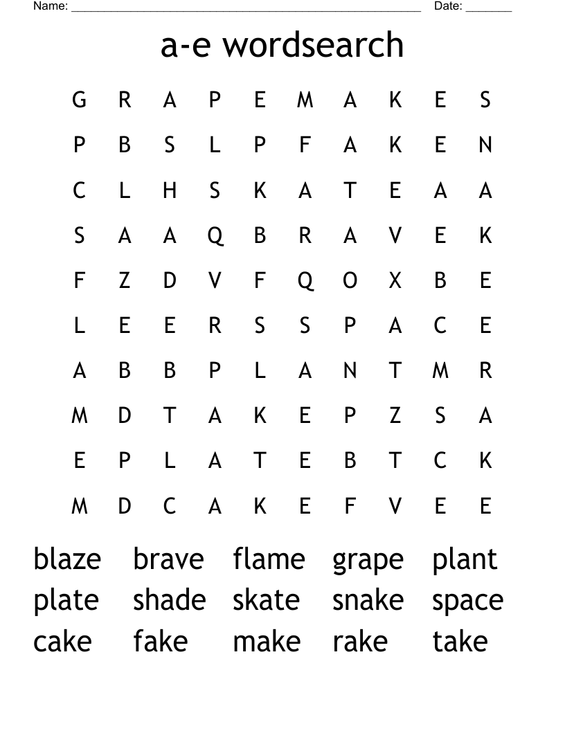 a-e wordsearch